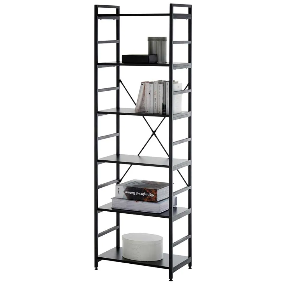 Wohnen Loft Möbel|Industrial Möbel*Offenes Industrial Style Regal in Schwarz - Keuna