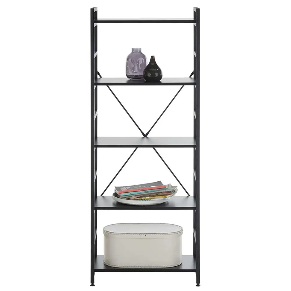 Wohnen Loft Möbel|Industrial Möbel*Offenes Industrial Style Regal in Schwarz - Keuna