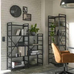 Wohnen Loft Möbel|Industrial Möbel*Offenes Industrial Style Regal in Schwarz - Keuna