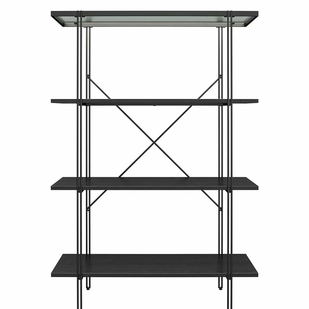 Wohnen Esszimmerregale|Regale*Offenes Regal mit Rillenstruktur Glas Boden - Pluggia