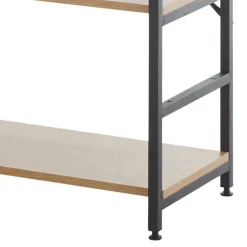 Wohnen Offenes Standregal in Wildeiche und Schwarz - Lacuva