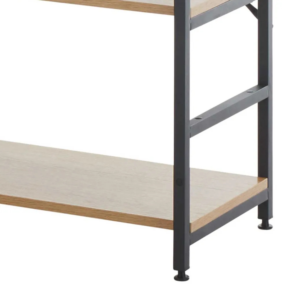 Wohnen Offenes Standregal in Wildeiche und Schwarz - Lacuva