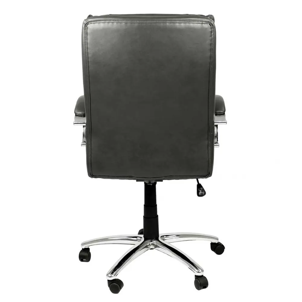 Wohnen Office Chefsessel in Dunkelgrau & Chrom - Lajara