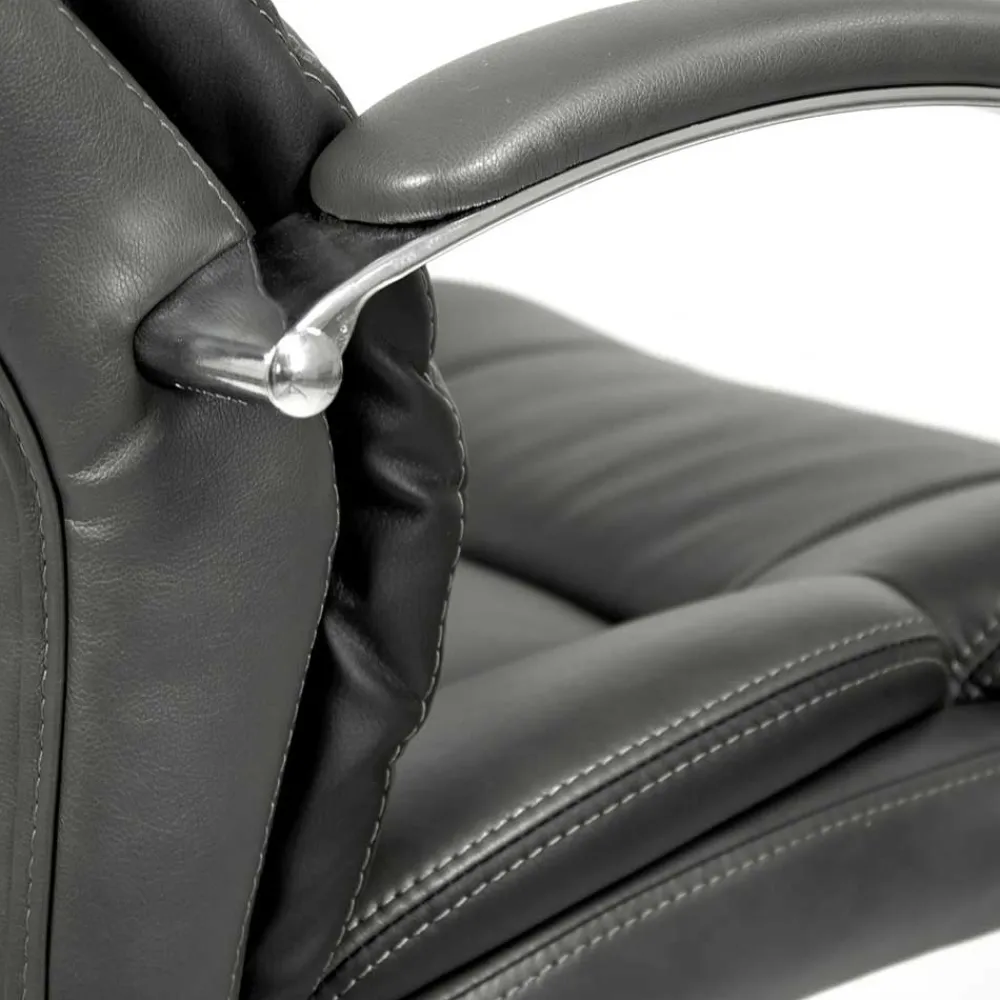 Wohnen Office Chefsessel in Dunkelgrau & Chrom - Lajara