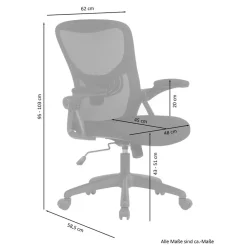 Wohnen Office Drehstuhl mit hochklappbaren Armlehnen - Boners