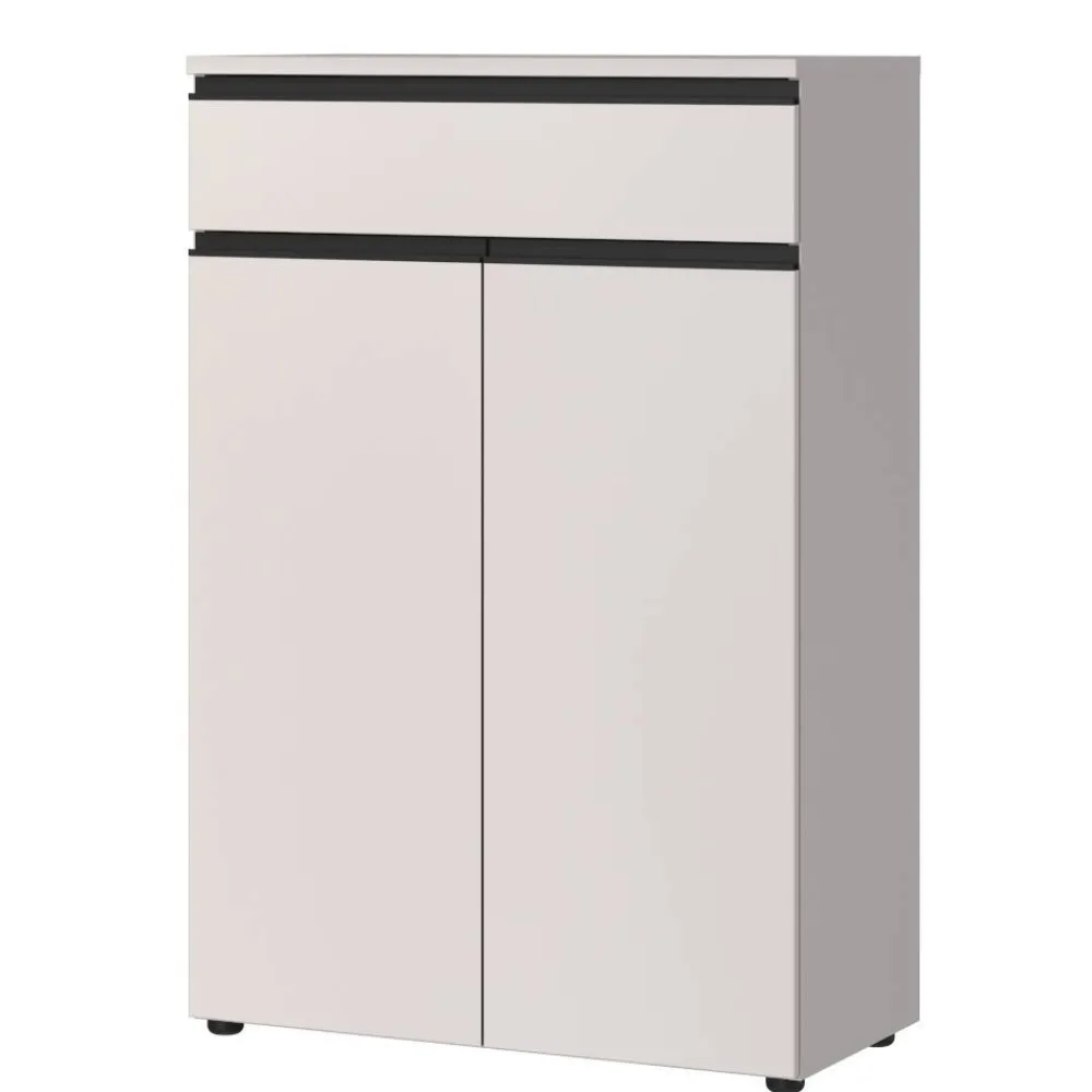 Wohnen Büroschränke*Office Vertiko in Hellgrau mit Schwarz - Great