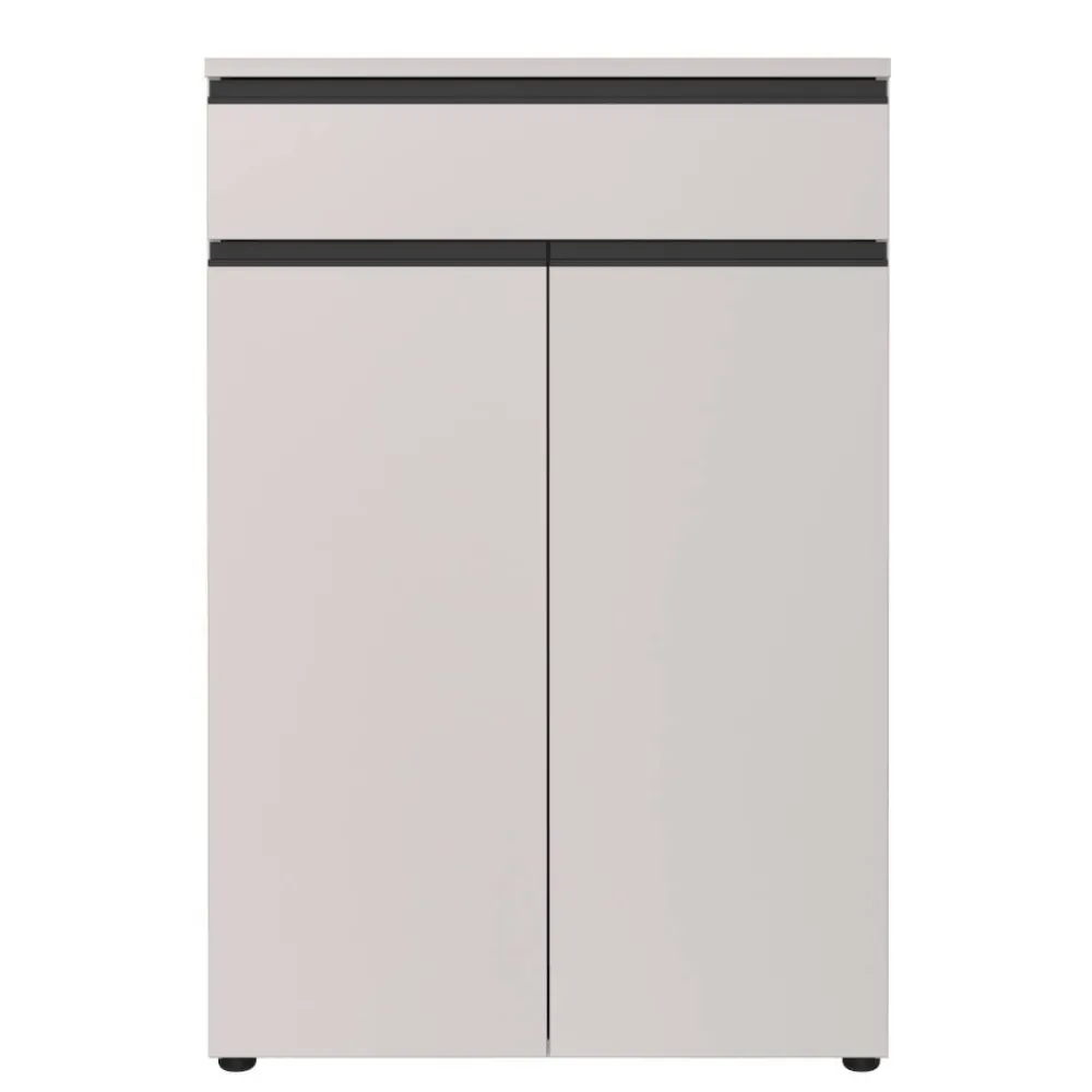 Wohnen Büroschränke*Office Vertiko in Hellgrau mit Schwarz - Great