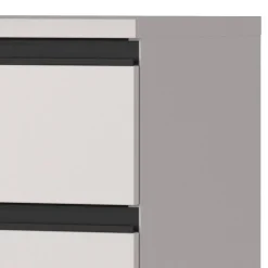 Wohnen Büroschränke*Office Vertiko in Hellgrau mit Schwarz - Great