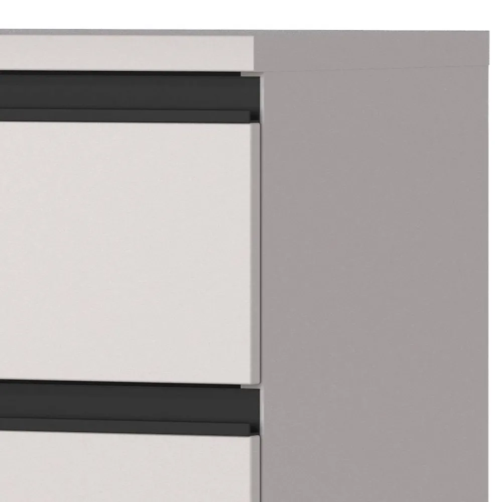 Wohnen Büroschränke*Office Vertiko in Hellgrau mit Schwarz - Great