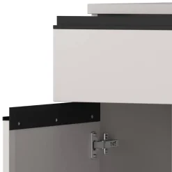 Wohnen Büroschränke*Office Vertiko in Hellgrau mit Schwarz - Great