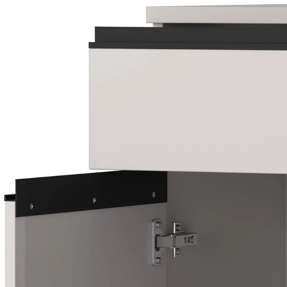 Wohnen Büroschränke*Office Vertiko in Hellgrau mit Schwarz - Great