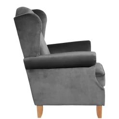 Wohnen Sessel & Hocker|Sessel*Ohrenbackensessel aus Samtvelours Anthrazit - Nikic