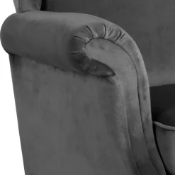 Wohnen Sessel & Hocker|Sessel*Ohrenbackensessel aus Samtvelours Anthrazit - Nikic