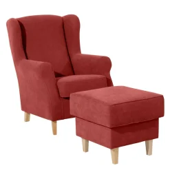 Wohnen Braune Möbel|Sessel & Hocker*Ohrenbackensessel aus Velours in Terracotta - Zadella