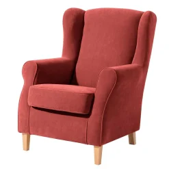 Wohnen Braune Möbel|Sessel & Hocker*Ohrenbackensessel aus Velours in Terracotta - Zadella