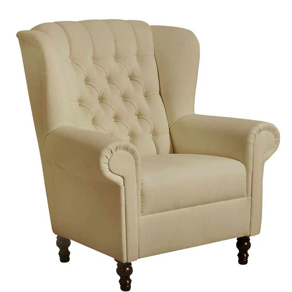 Wohnen Ohrenbackensessel im Chesterfield Look - Horizonte