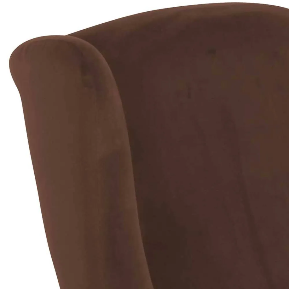 Wohnen Braune Möbel|Sessel & Hocker*Ohrenbackensessel in Braun und Buche Natur - Revelinda