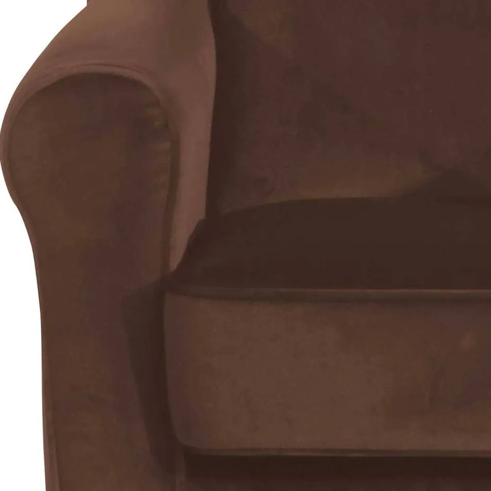 Wohnen Braune Möbel|Sessel & Hocker*Ohrenbackensessel in Braun und Buche Natur - Revelinda