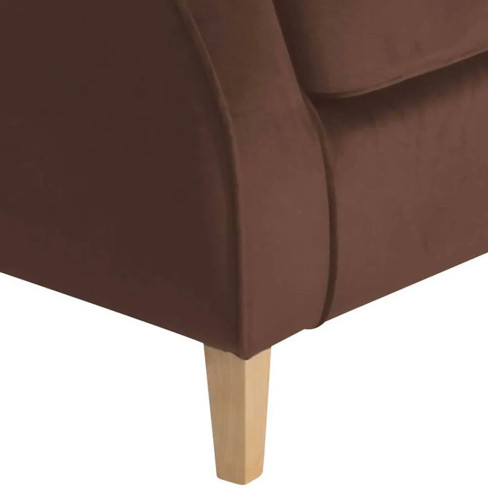 Wohnen Braune Möbel|Sessel & Hocker*Ohrenbackensessel in Braun und Buche Natur - Revelinda