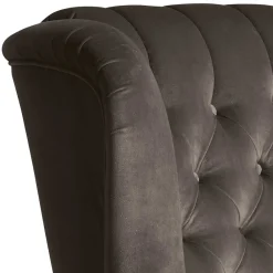 Wohnen Chesterfield Möbel*Ohrenbackensessel in Braun Samtvelours - Farella