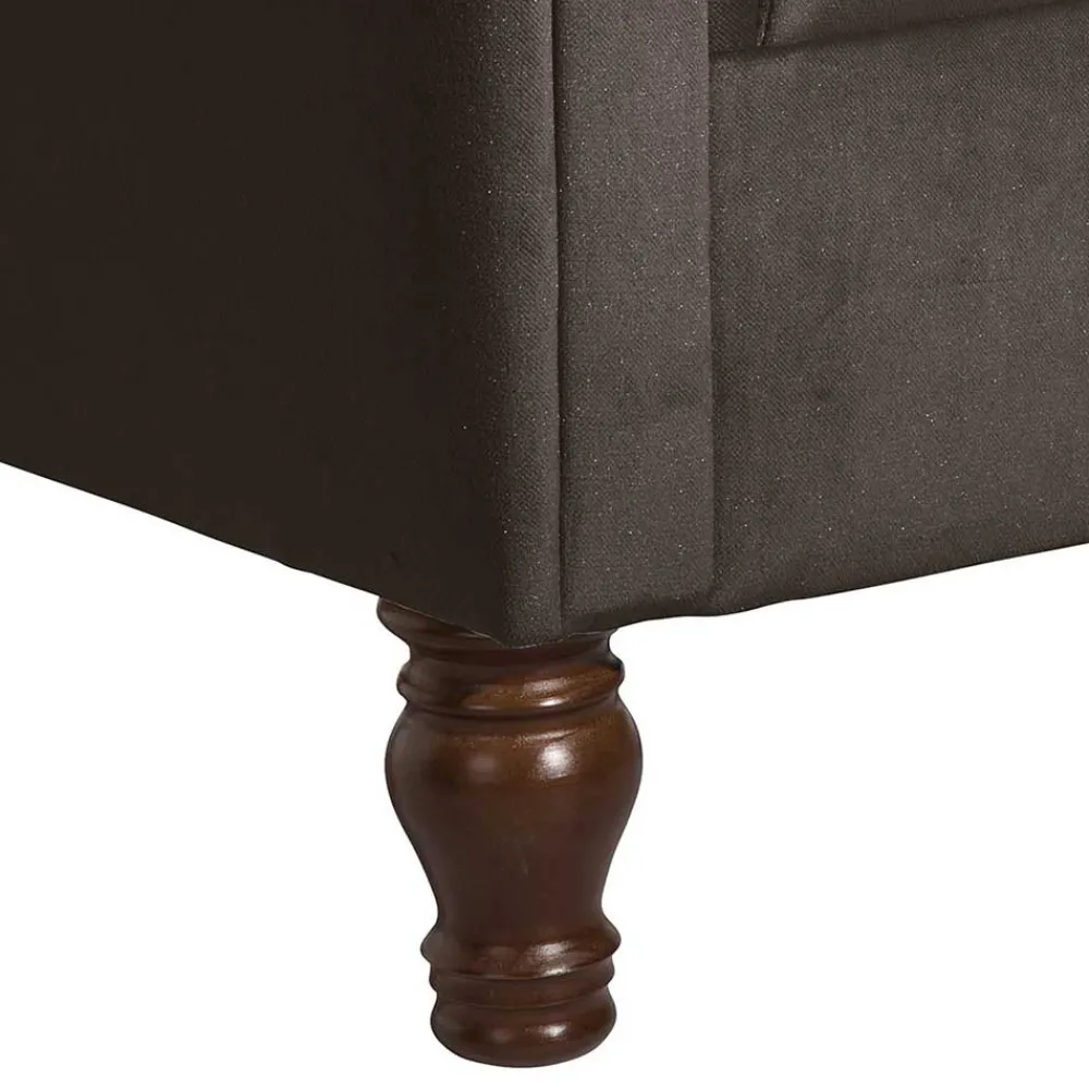 Wohnen Chesterfield Möbel*Ohrenbackensessel in Braun Samtvelours - Farella