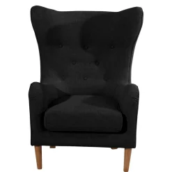 Wohnen Ohrenbackensessel in Schwarz Stoffbezug - Grazy