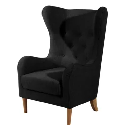 Wohnen Ohrenbackensessel in Schwarz Stoffbezug - Grazy