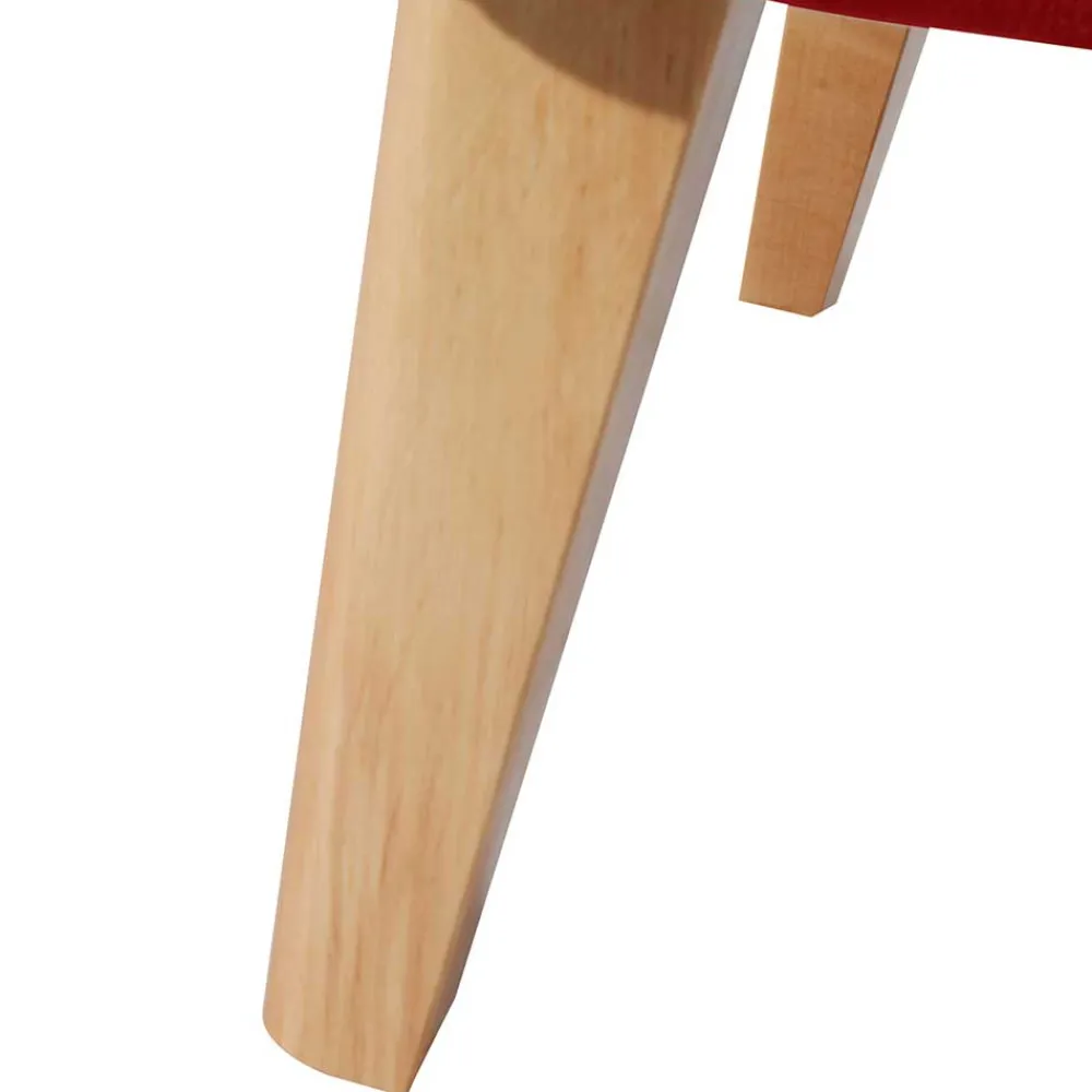 Wohnen Vintage Möbel*Ohrenbackensessel in Ziegelrot und Buche Natur - Tobblino