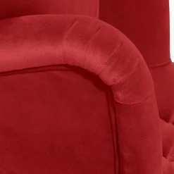 Wohnen Vintage Möbel*Ohrenbackensessel in Ziegelrot und Buche Natur - Tobblino