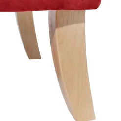 Wohnen Vintage Möbel*Ohrenbackensessel in Ziegelrot und Buche Natur - Tobblino