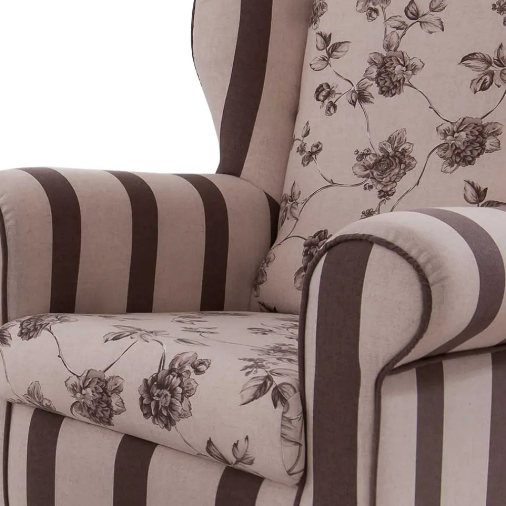 Wohnen Braune Möbel|Sessel & Hocker*Ohrenbackensessel Prisma in Braun Beige