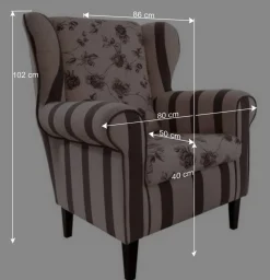 Wohnen Braune Möbel|Sessel & Hocker*Ohrenbackensessel Prisma in Braun Beige