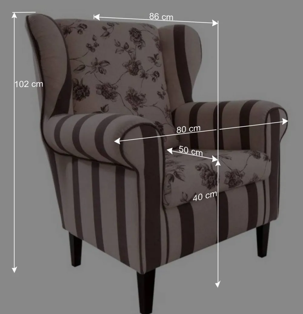 Wohnen Braune Möbel|Sessel & Hocker*Ohrenbackensessel Prisma in Braun Beige