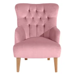 Wohnen Vintage Möbel*Ohrensessel aus Samtvelours Rosa - Camilla