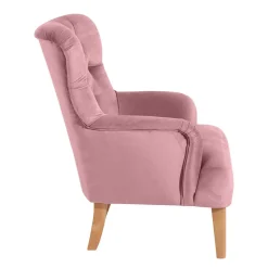 Wohnen Vintage Möbel*Ohrensessel aus Samtvelours Rosa - Camilla