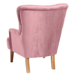 Wohnen Vintage Möbel*Ohrensessel aus Samtvelours Rosa - Camilla