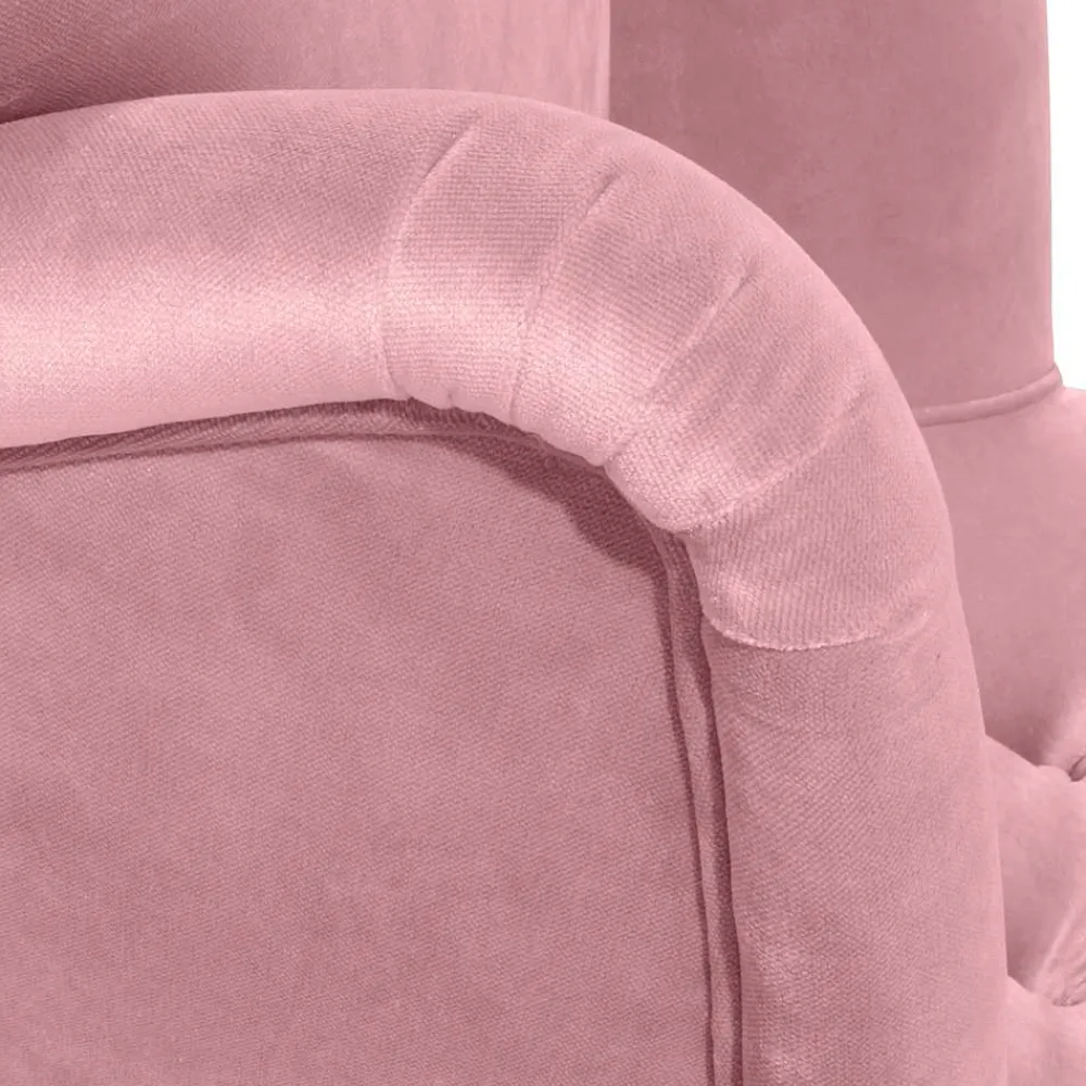 Wohnen Vintage Möbel*Ohrensessel aus Samtvelours Rosa - Camilla