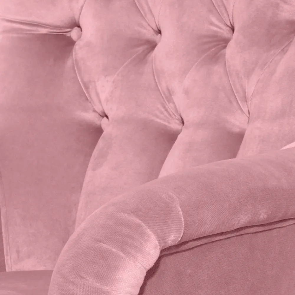 Wohnen Vintage Möbel*Ohrensessel aus Samtvelours Rosa - Camilla
