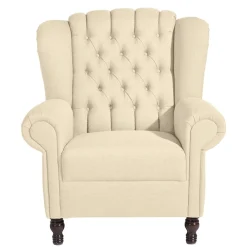 Wohnen Ohrensessel in Beige und Nussbaum - Fakt