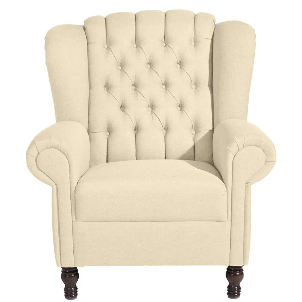 Wohnen Ohrensessel in Beige und Nussbaum - Fakt