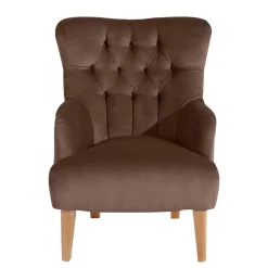 Wohnen Ohrensessel in Braun und Buche Natur - Emirello