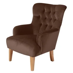 Wohnen Ohrensessel in Braun und Buche Natur - Emirello