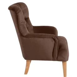 Wohnen Ohrensessel in Braun und Buche Natur - Emirello