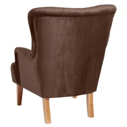 Wohnen Ohrensessel in Braun und Buche Natur - Emirello