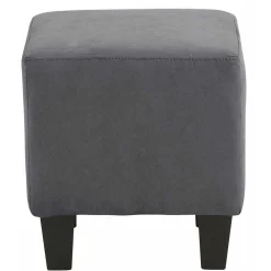 Wohnen Vintage Möbel*Ohrensessel mit Hocker in Grau - Odilla (zweiteilig)