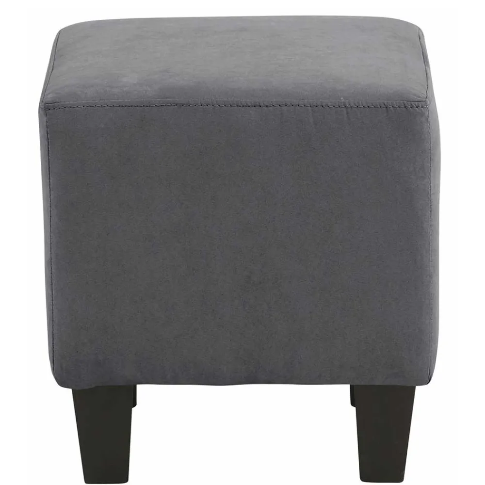 Wohnen Vintage Möbel*Ohrensessel mit Hocker in Grau - Odilla (zweiteilig)