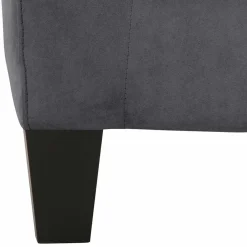 Wohnen Vintage Möbel*Ohrensessel mit Hocker in Grau - Odilla (zweiteilig)