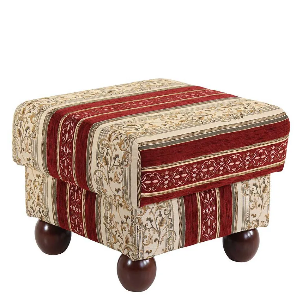 Wohnen Braune Möbel|Sessel & Hocker*Ohrensessel mit Streifen und Ornamenten - Basento