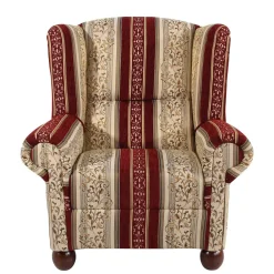 Wohnen Braune Möbel|Sessel & Hocker*Ohrensessel mit Streifen und Ornamenten - Basento