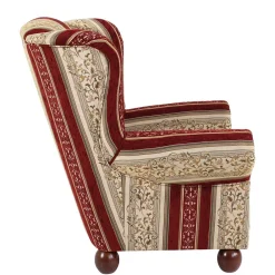 Wohnen Braune Möbel|Sessel & Hocker*Ohrensessel mit Streifen und Ornamenten - Basento